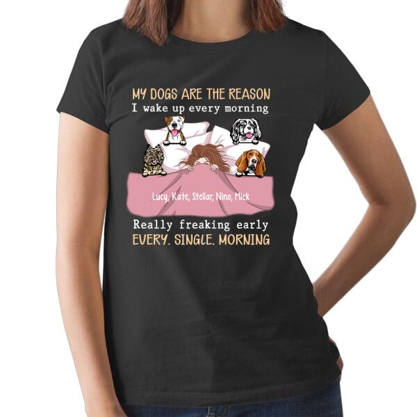 Personalized Shirt, Sleeping Girl With Dogs, Gift For Dog Lovers