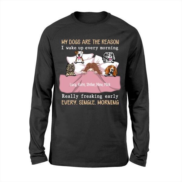 Personalized Shirt, Sleeping Girl With Dogs, Gift For Dog Lovers