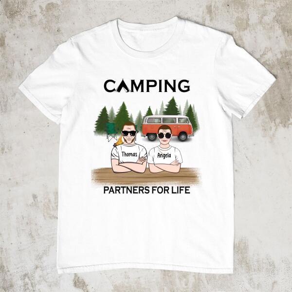 Personalized Shirt, Camping Partners For Life, Camping Vans, Gifts For Camping Couple