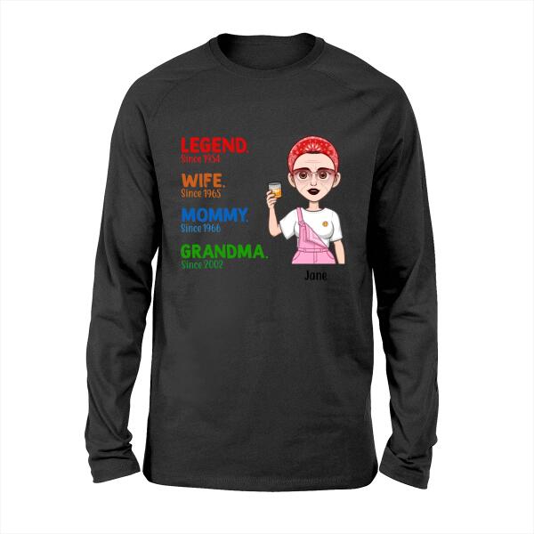 Legend Wife Mommy Grandma - Personalized Gifts Custom Shirt for Grandma and Mom