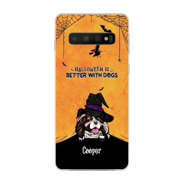 Personalized Phone Case, Halloween Spiderweb Gift for Dog Lovers