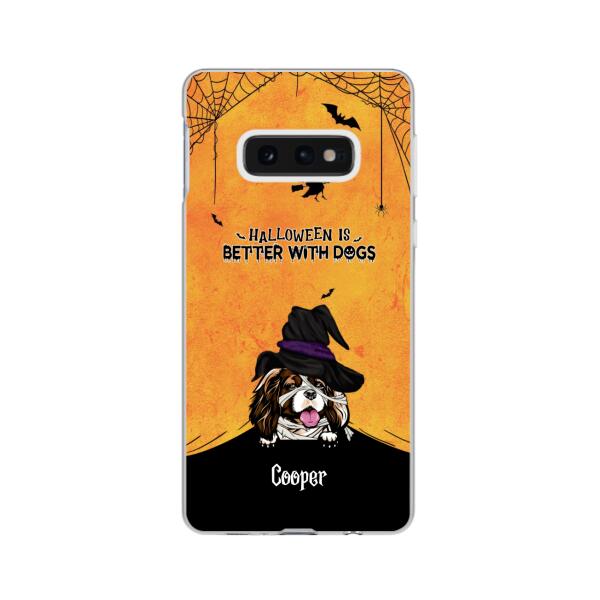 Personalized Phone Case, Halloween Spiderweb Gift for Dog Lovers