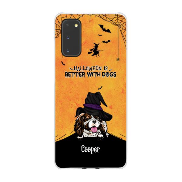 Personalized Phone Case, Halloween Spiderweb Gift for Dog Lovers