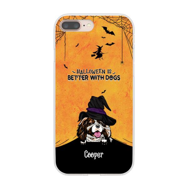 Personalized Phone Case, Halloween Spiderweb Gift for Dog Lovers