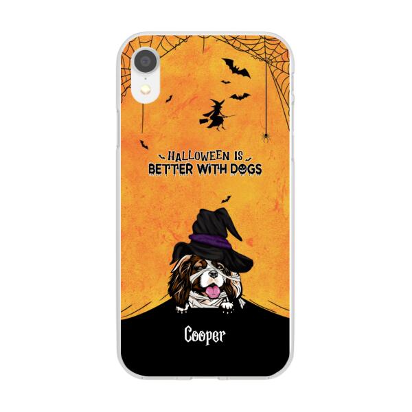 Personalized Phone Case, Halloween Spiderweb Gift for Dog Lovers