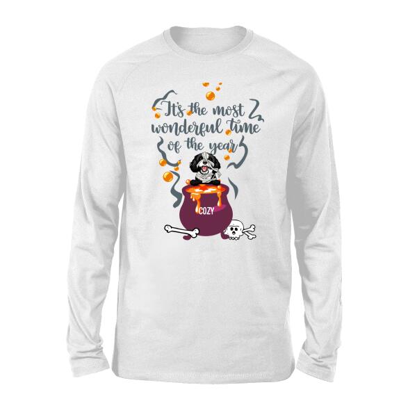 Personalized Shirt, Halloween Dog With Cauldron, Gift for Halloween, Dog Lover