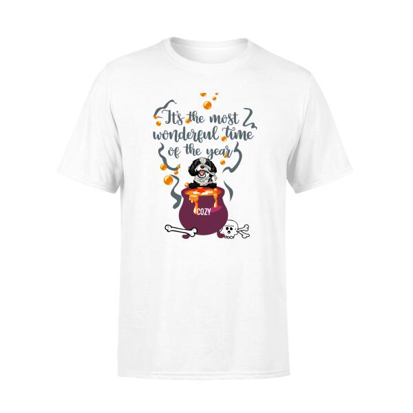 Personalized Shirt, Halloween Dog With Cauldron, Gift for Halloween, Dog Lover