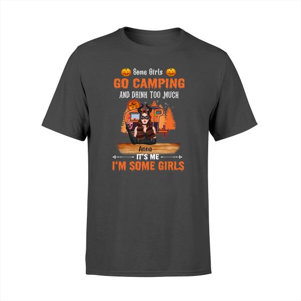 Personalized Shirt, Halloween Girl Likes Drinking & Camping, Halloween Gift for Drinkers, Campers