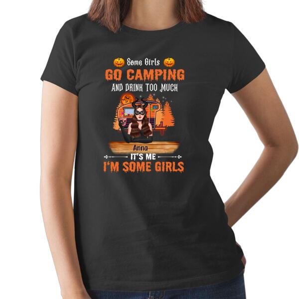 Personalized Shirt, Halloween Girl Likes Drinking & Camping, Halloween Gift for Drinkers, Campers