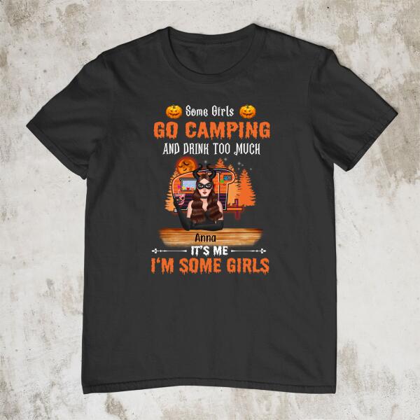 Personalized Shirt, Halloween Girl Likes Drinking & Camping, Halloween Gift for Drinkers, Campers