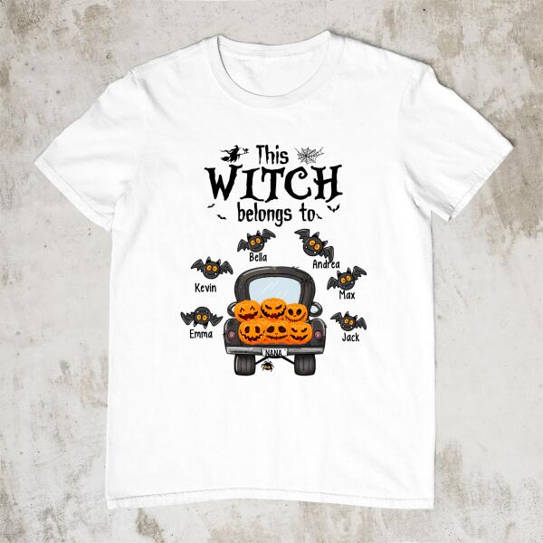 This Witch Belongs to - Halloween Personalized Gifts Custom Family Shirt for Grandparents, Family Gifts