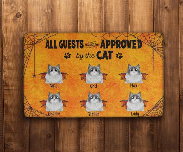 All Guests Must Be Approved By The Dog - Halloween Personalized Gifts Custom Cat Doormat For Family, Cat Lovers