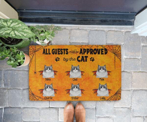 All Guests Must Be Approved By The Dog - Halloween Personalized Gifts Custom Cat Doormat For Family, Cat Lovers