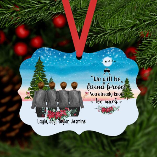 Personalized Metal Ornament, Up To 4 Girls, Christmas Sisters, Soul Sisters, Christmas Gift for Best Friends