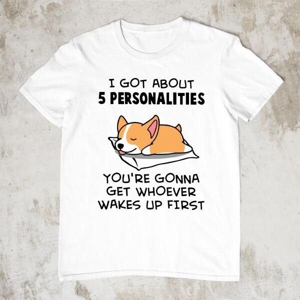 Personalized Shirt, I Got About 5 Personalities, Sleeping Dog, Gifts For Dog Lovers