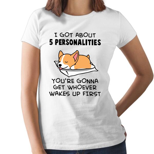 Personalized Shirt, I Got About 5 Personalities, Sleeping Dog, Gifts For Dog Lovers