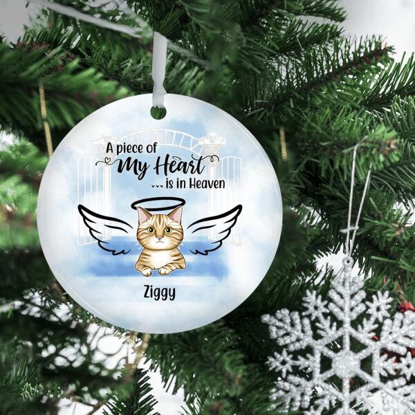 Personalized Ornament, Memorial Gifts for Loss Of Cat, A Piece of My Heart Is in Heaven