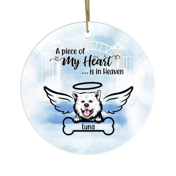 Personalized Ornament, Memorial Gifts for Loss Of Dog, A Piece of My Heart Is in Heaven