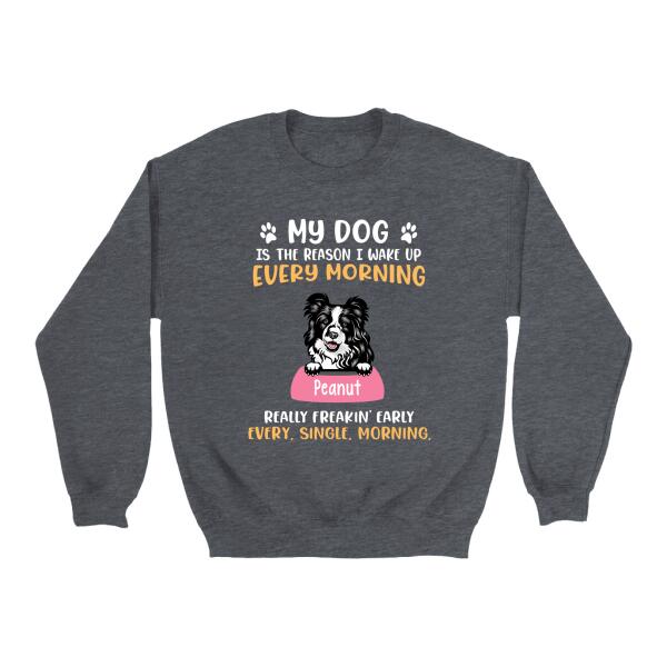 Personalized Shirt, Up To 5 Dogs, My Dogs Are The Reason I Wake Up, Gift For Dog Lovers