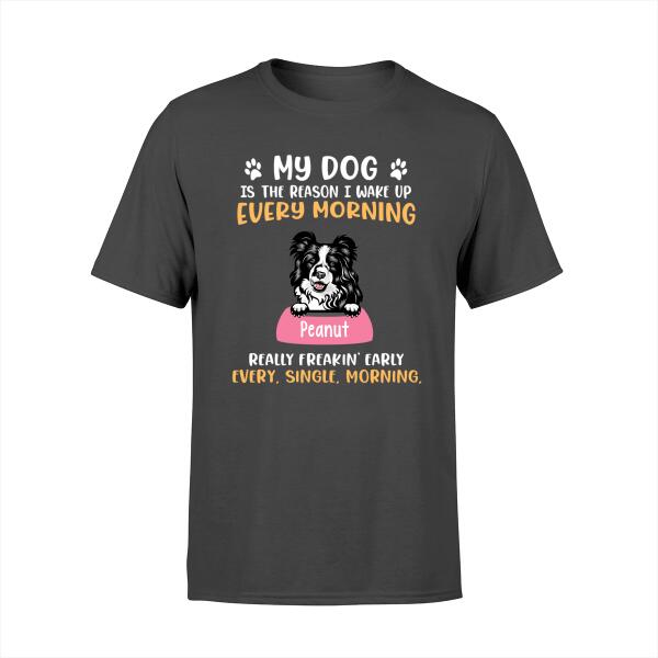 Personalized Shirt, Up To 5 Dogs, My Dogs Are The Reason I Wake Up, Gift For Dog Lovers