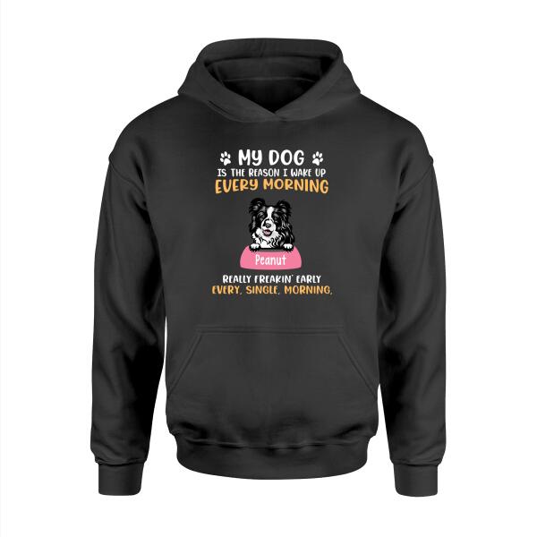 Personalized Shirt, Up To 5 Dogs, My Dogs Are The Reason I Wake Up, Gift For Dog Lovers