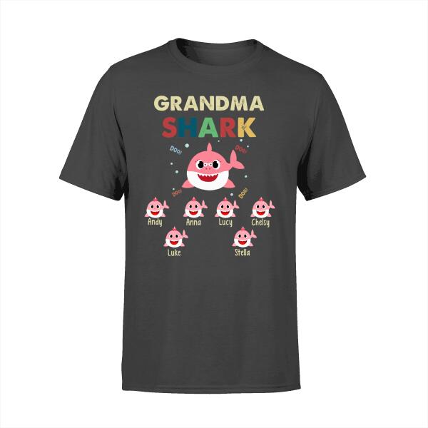 Grandma Shark Doo Doo Doo - Personalized Gifts Custom Shirt For Grandparent