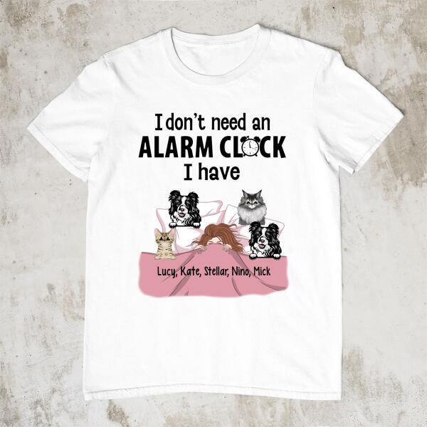 Personalized Shirt, Alarm Clock Pets, Gift For Dog and Cat Lovers