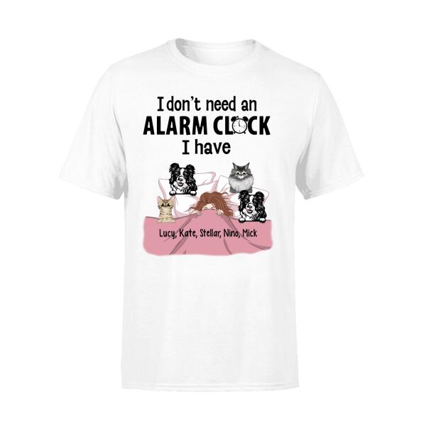 Personalized Shirt, Alarm Clock Pets, Gift For Dog and Cat Lovers