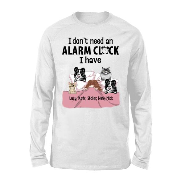 Personalized Shirt, Alarm Clock Pets, Gift For Dog and Cat Lovers