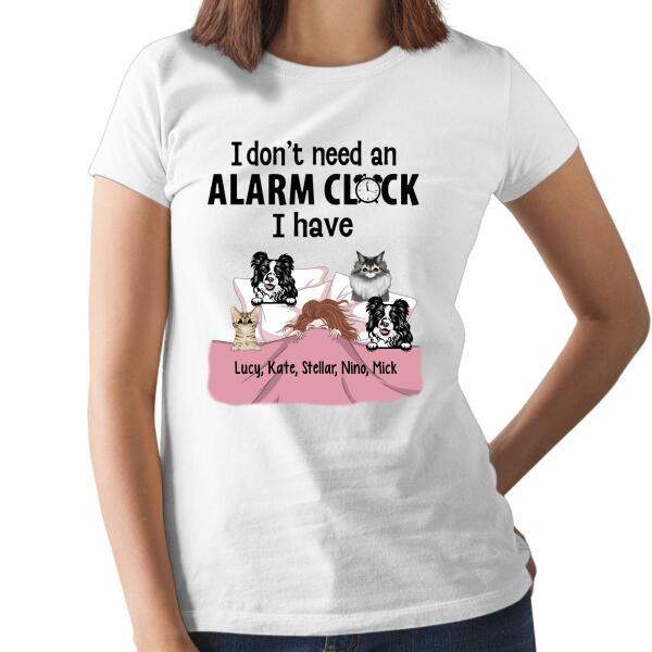 Personalized Shirt, Alarm Clock Pets, Gift For Dog and Cat Lovers