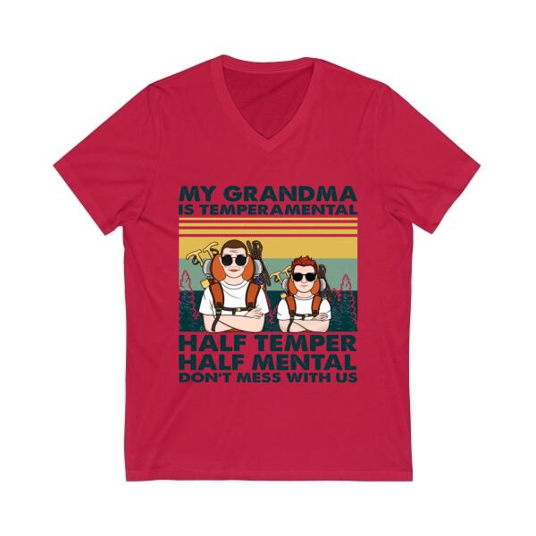 Personalized Shirt, My Grandma Is Temperamental, Don't Mess With Us, Hiking Grandma And Grandkid Shirt, Gift For Grandsons And Granddaughters, Hiking Fans