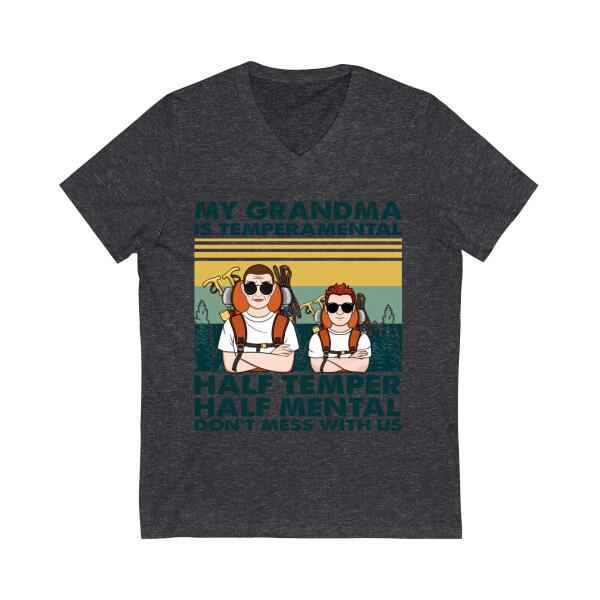 Personalized Shirt, My Grandma Is Temperamental, Don't Mess With Us, Hiking Grandma And Grandkid Shirt, Gift For Grandsons And Granddaughters, Hiking Fans