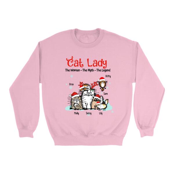 Personalized Shirt, Cat Lady The Woman The Myth The Legend, Christmas Gift for Cat Lovers