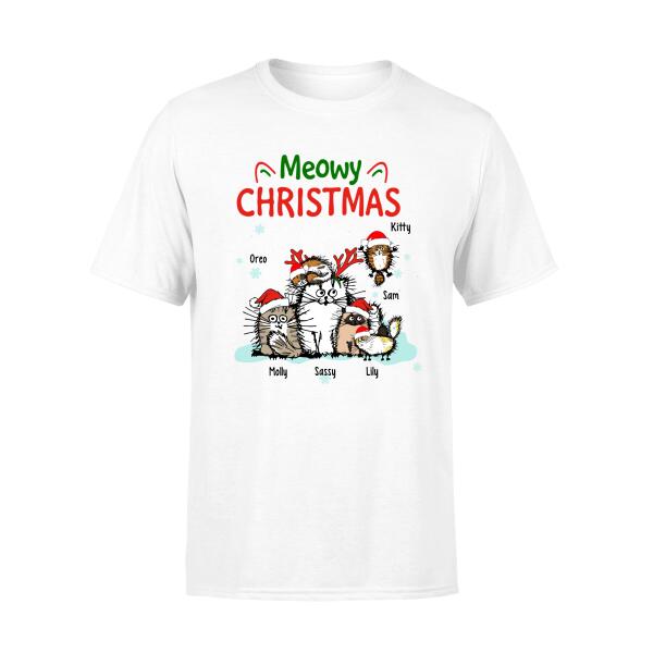 Personalized Shirt, Meowy Christmas, Gift for Cat Lovers