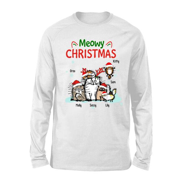 Personalized Shirt, Meowy Christmas, Gift for Cat Lovers