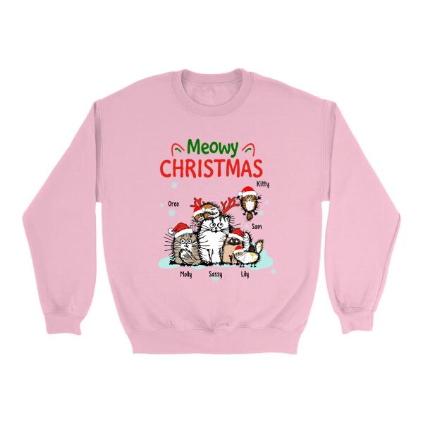 Personalized Shirt, Meowy Christmas, Gift for Cat Lovers