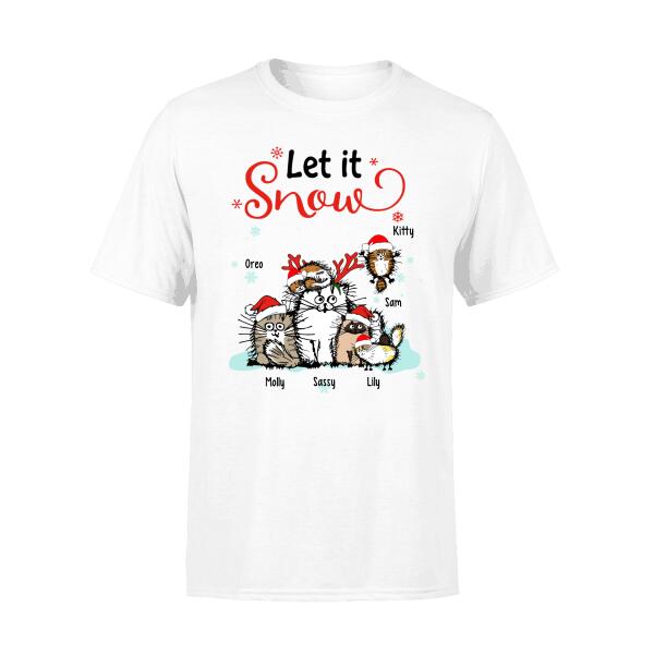 Personalized Shirt, Let It Snow, Christmas Gift for Cat Lovers