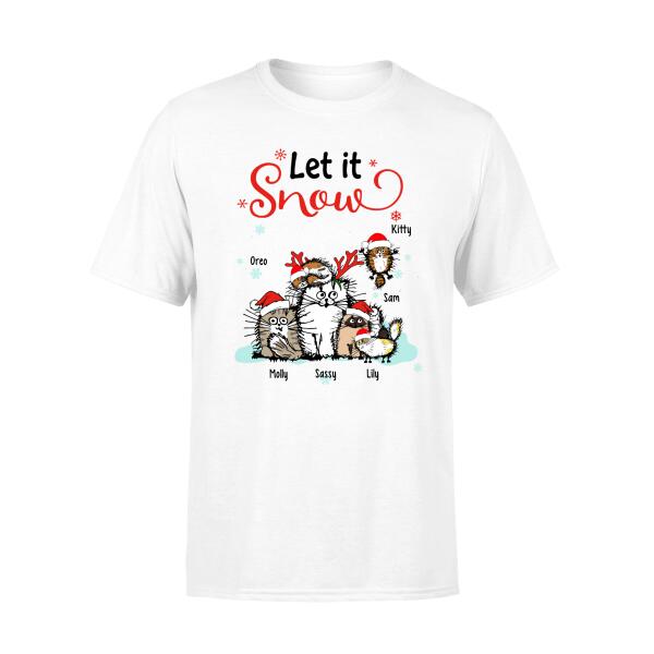 Personalized Shirt, Let It Snow, Christmas Gift for Cat Lovers