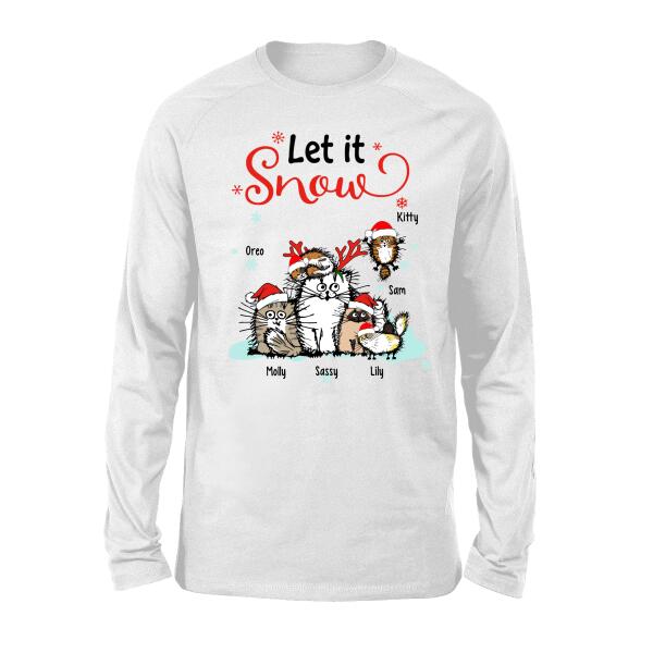 Personalized Shirt, Let It Snow, Christmas Gift for Cat Lovers