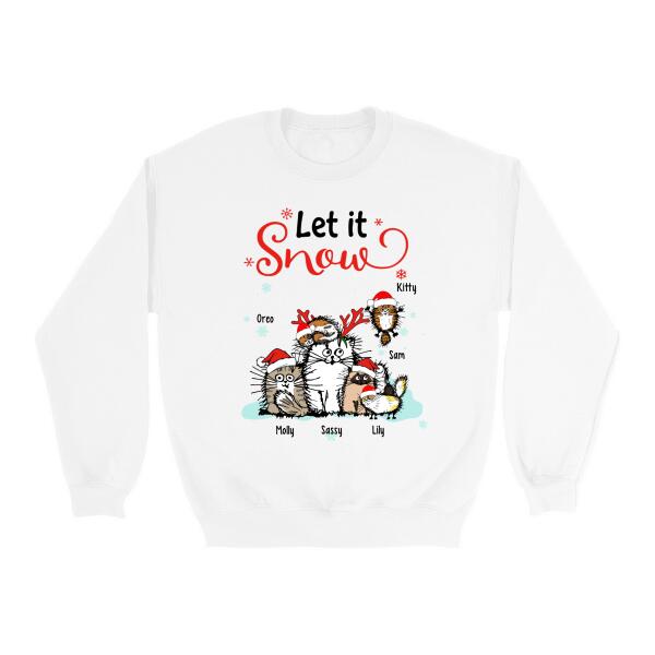 Personalized Shirt, Let It Snow, Christmas Gift for Cat Lovers