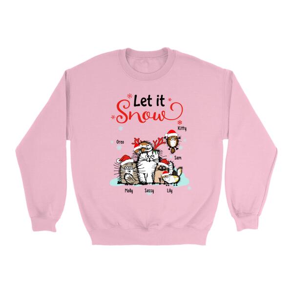 Personalized Shirt, Let It Snow, Christmas Gift for Cat Lovers