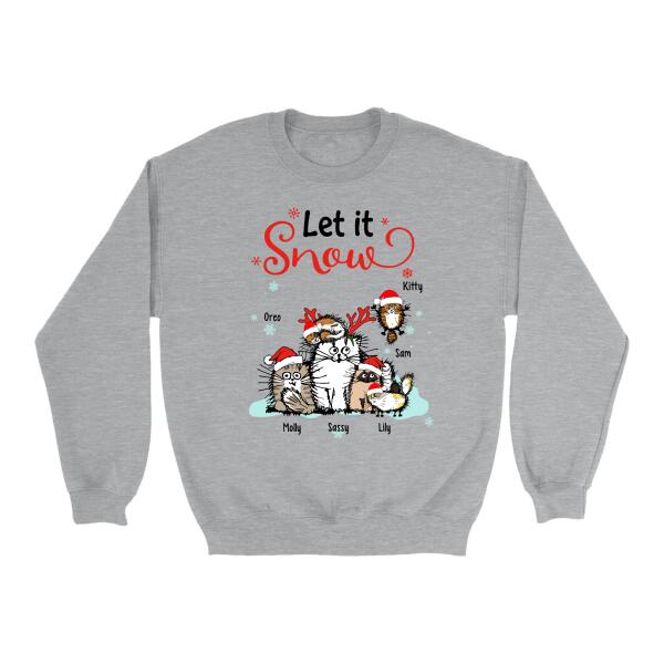 Personalized Shirt, Let It Snow, Christmas Gift for Cat Lovers