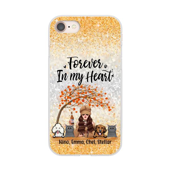 Personalized Phone Case, Just A Girl Who Loves Fall & Pets - Fall Season Gift, Gift For Dog And Cat Lovers