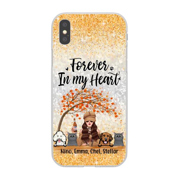 Personalized Phone Case, Just A Girl Who Loves Fall & Pets - Fall Season Gift, Gift For Dog And Cat Lovers