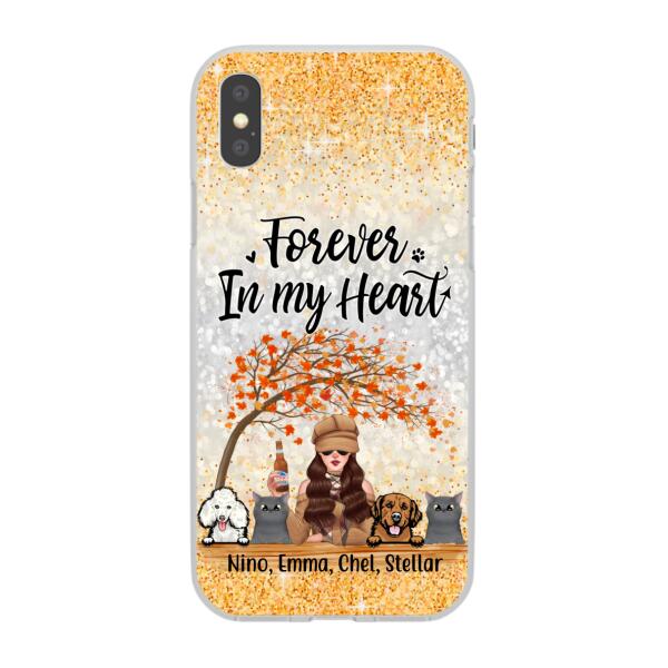 Personalized Phone Case, Just A Girl Who Loves Fall & Pets - Fall Season Gift, Gift For Dog And Cat Lovers