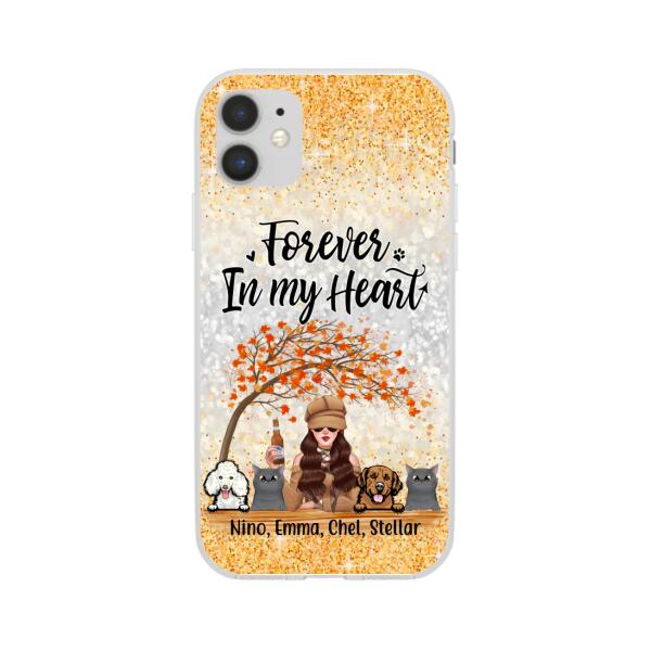 Personalized Phone Case, Just A Girl Who Loves Fall & Pets - Fall Season Gift, Gift For Dog And Cat Lovers