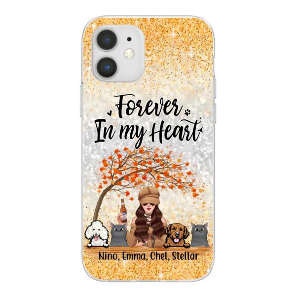 Personalized Phone Case, Just A Girl Who Loves Fall & Pets - Fall Season Gift, Gift For Dog And Cat Lovers