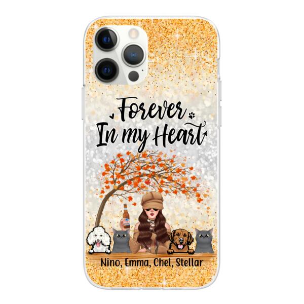 Personalized Phone Case, Just A Girl Who Loves Fall & Pets - Fall Season Gift, Gift For Dog And Cat Lovers