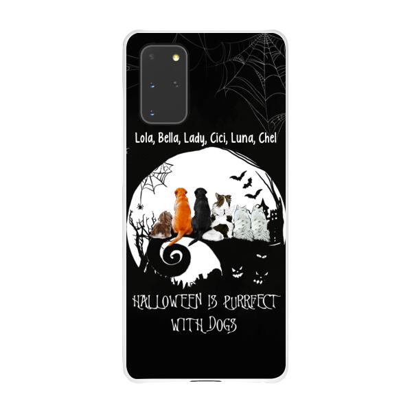 Personalized Phone Case, Up To 6 Dogs, Halloween Is Purrfect With Dogs - Halloween Gift, Gift For Dog Lovers