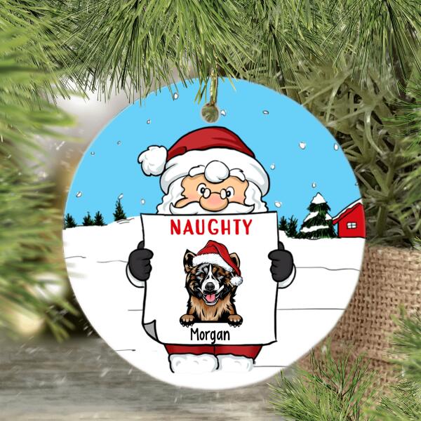 Personalized Ornament, Santa Claus Naughty List, Christmas Gift For Dog Lovers